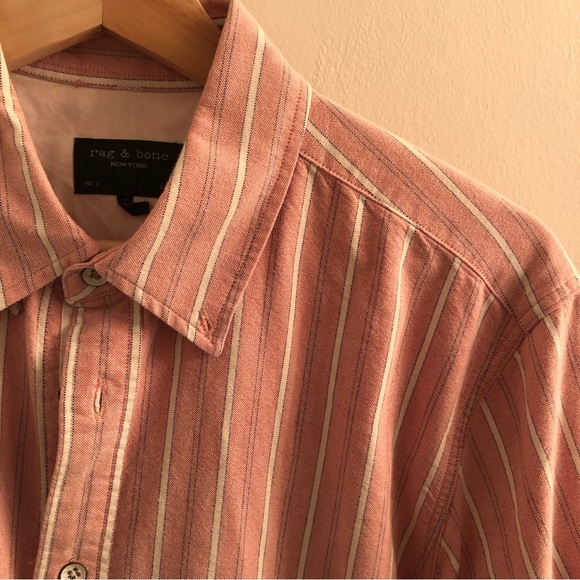 Rag & Bone Fit 2 Shirt in Pink and White (size S) - Picture 2 of 5